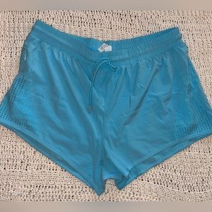 NWOT ZYIA Running shorts, sky blue with boy short liner, XXL